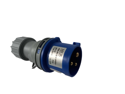Plug Coupler Male 220V Blue