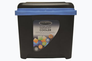 Leisure Quip 26L Cooler Box – Black Outer & Lid with Blue Handle & Inner