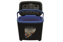 Load image into Gallery viewer, Leisure Quip 26L Cooler Box – Black Outer &amp; Lid with Blue Handle &amp; Inner
