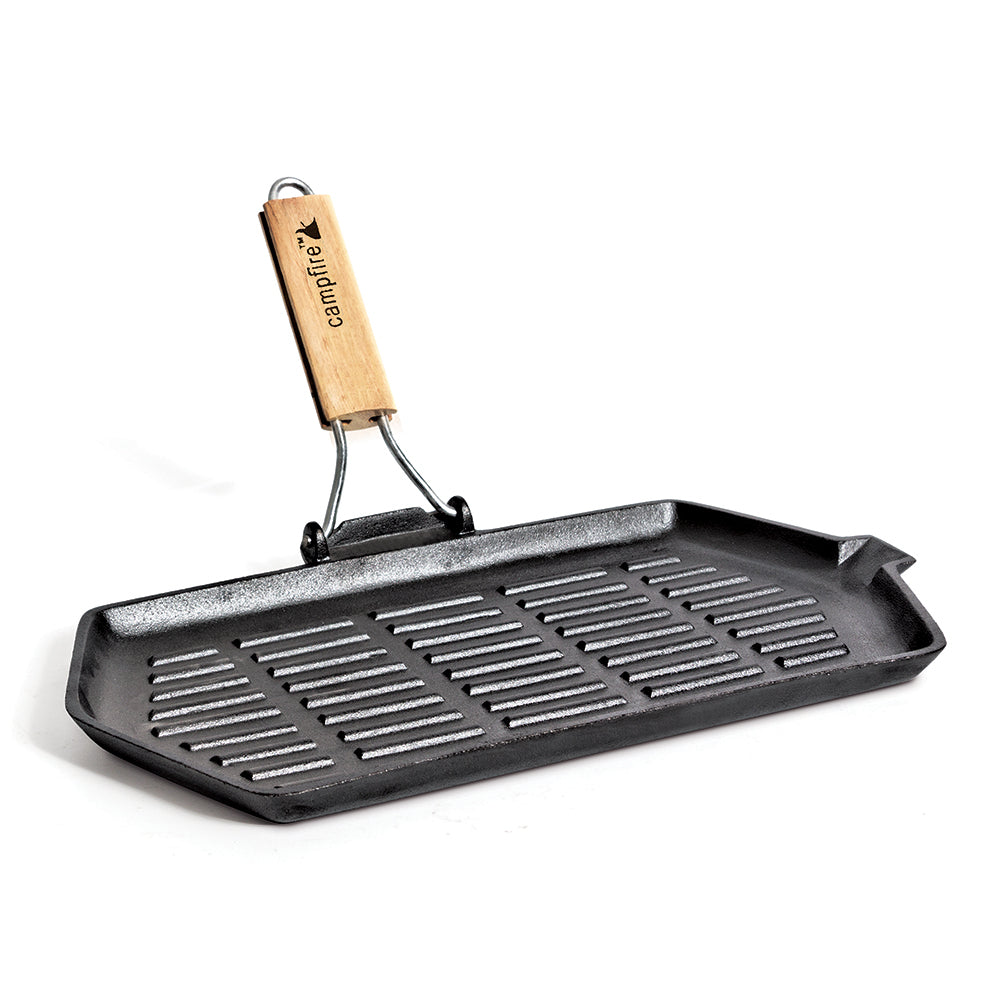 Campfire Frypan Rectangle with Folding Handle 35cm