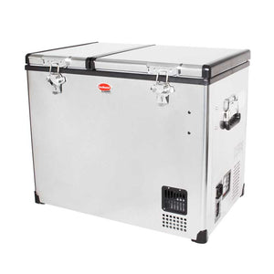SnoMaster - 72L Dual Compartment Stainless Steel Fridge/Freezer AC/DC