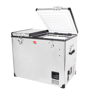 SnoMaster - 72L Dual Compartment Stainless Steel Fridge/Freezer AC/DC