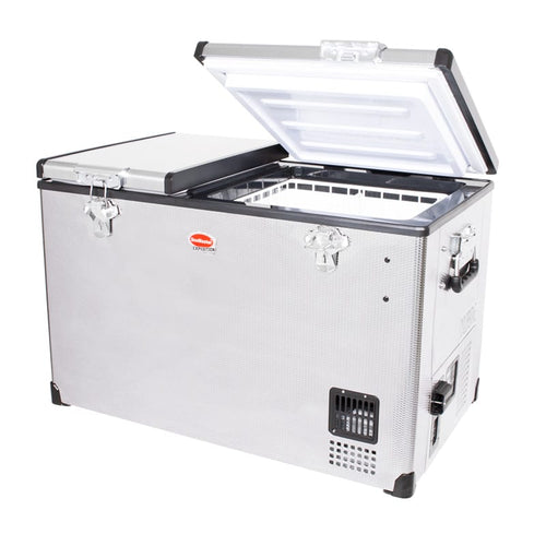 SnoMaster - 66L Dual Compartment Stainless Steel Fridge/Freezer AC/DC