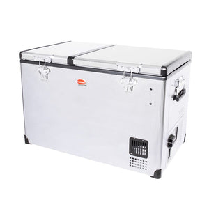 SnoMaster - 66L Dual Compartment Stainless Steel Fridge/Freezer AC/DC