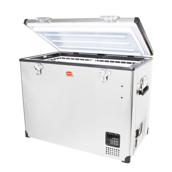 SnoMaster - 95L Single Compartment Stainless Steel Fridge/Freezer AC/DC