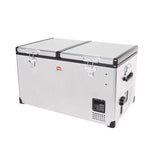 SnoMaster - 66L Low Profile Dual Compartment Stainless Steel Fridge/Freezer AC/DC