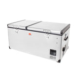 SnoMaster - 92.5L Dual Compartment Stainless Steel Fridge/Freezer AC/DC