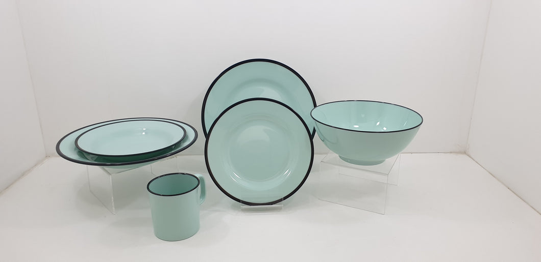 Melamine Bowl 20.32cm (Black Rim Enamel Styled)