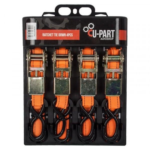 U-Part Tie Down Set Ratchet 4pc