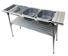 Load image into Gallery viewer, Aluminium Double Dishwash Stand - Pretoria Caravans &amp; Outdoor